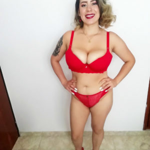 Tatted Latina girl Sofia Santana unsheathes her humungous boobies during a POV hand job