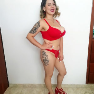 Tatted Latina girl Sofia Santana unsheathes her humungous boobies during a POV hand job