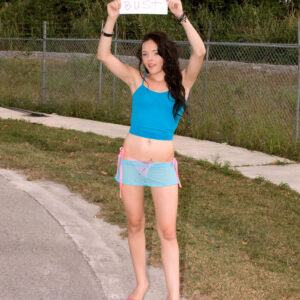 Black-haired teen Lizzy James gets nailed after being picked up while hitchhiking