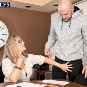 Old teacher Luna Azul tempts a male student while at work