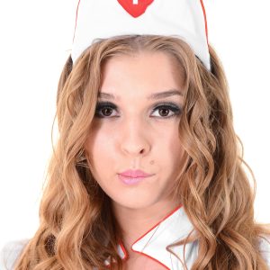 Solo model Alina N works herself loose from her a nurse outfit